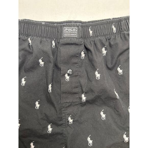 Ralph Lauren Black & White Polo Signature Pony Pajama Pant Size M - Picture 4 of 5
